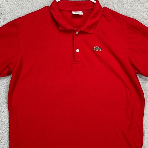 Lacoste Adult Mens Polo Shirt Large Red Casual Crocodile Logo Rugby 100% Cotton